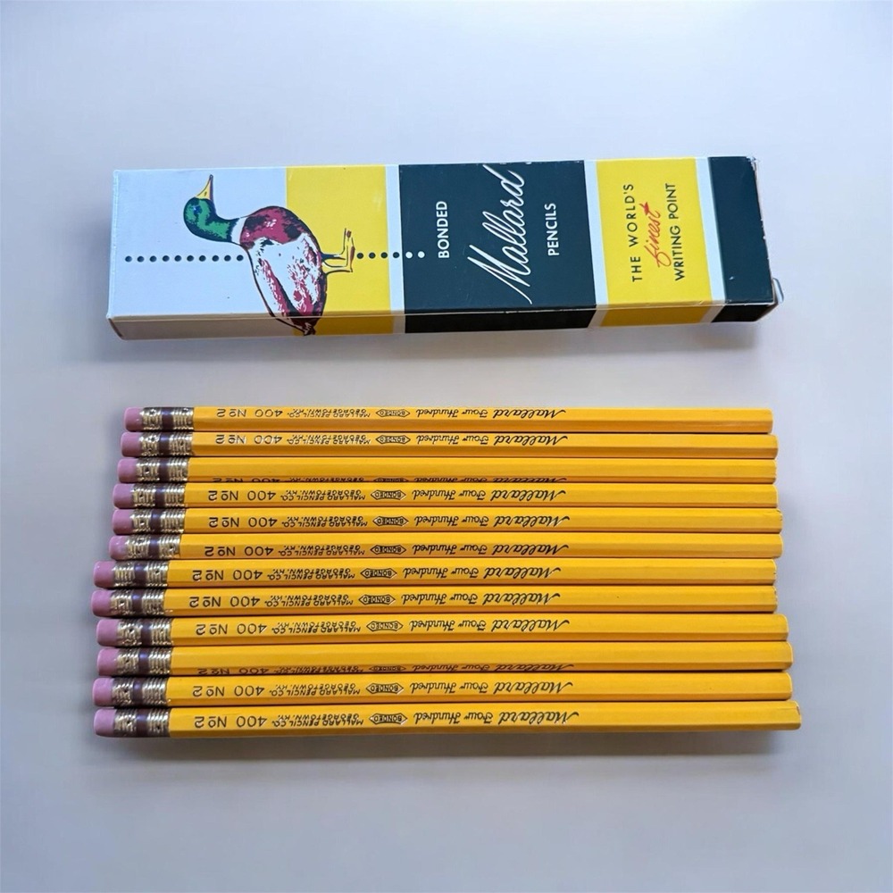 Vintage Mallard 400 No.2 Lead Bonded Pencils With Box Georgetown KY USA